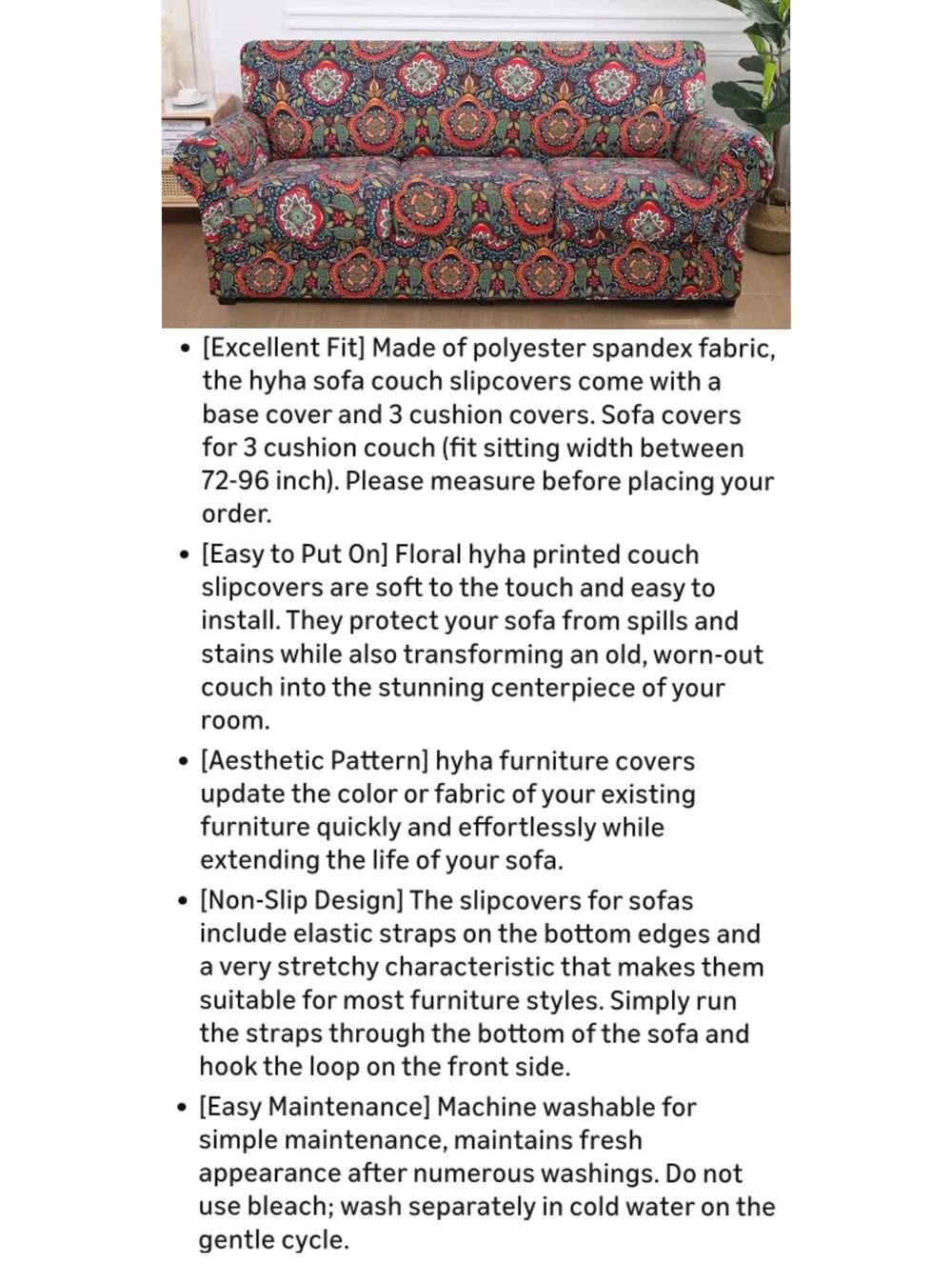 NWT Sofa & Love Seat Cover Sets With Stretch In Blue/Red/Multicolor